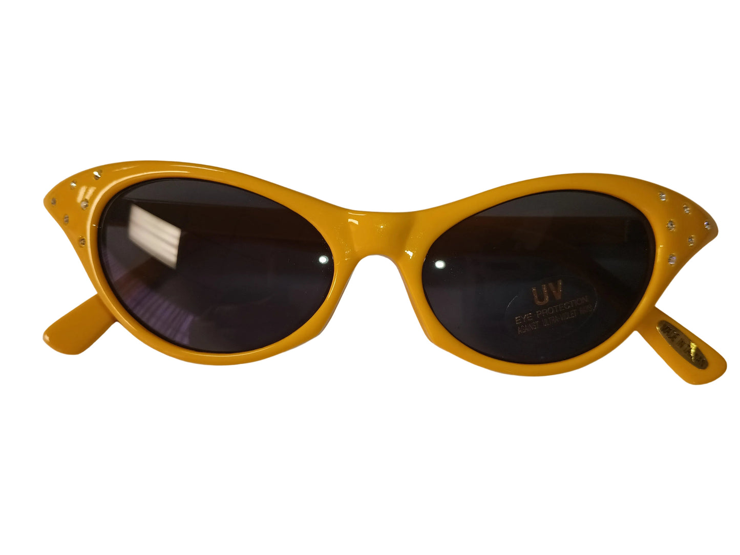 1950s Cateye Rhinestone Sunglasses yellow