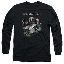 Load image into Gallery viewer, Injustice Gods Among Us Key Art Mens Long Sleeve Shirt Black Officially Licensed