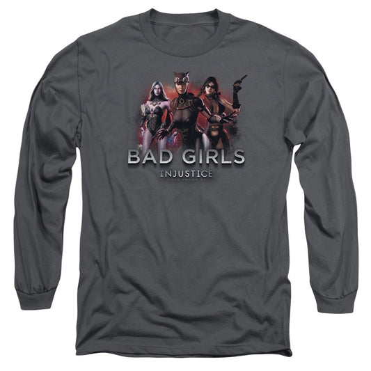 Injustice Gods Among Us Bad Girls Mens Long Sleeve Shirt Charcoal Officially Licensed
