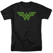 Load image into Gallery viewer, Wonder Woman St. Patricks Day Shamrock Logo Mens T Shirt Black