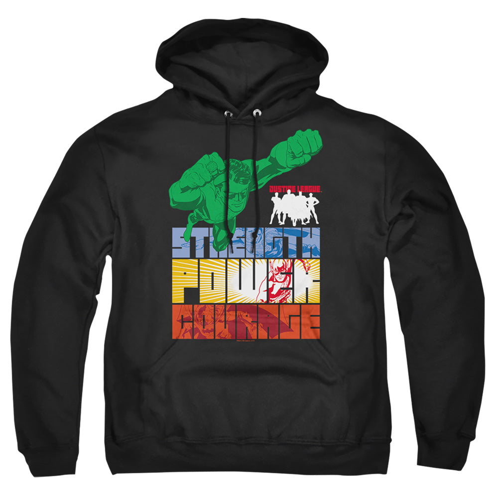 Justice League Of America Heroic Qualities Mens Hoodie Black