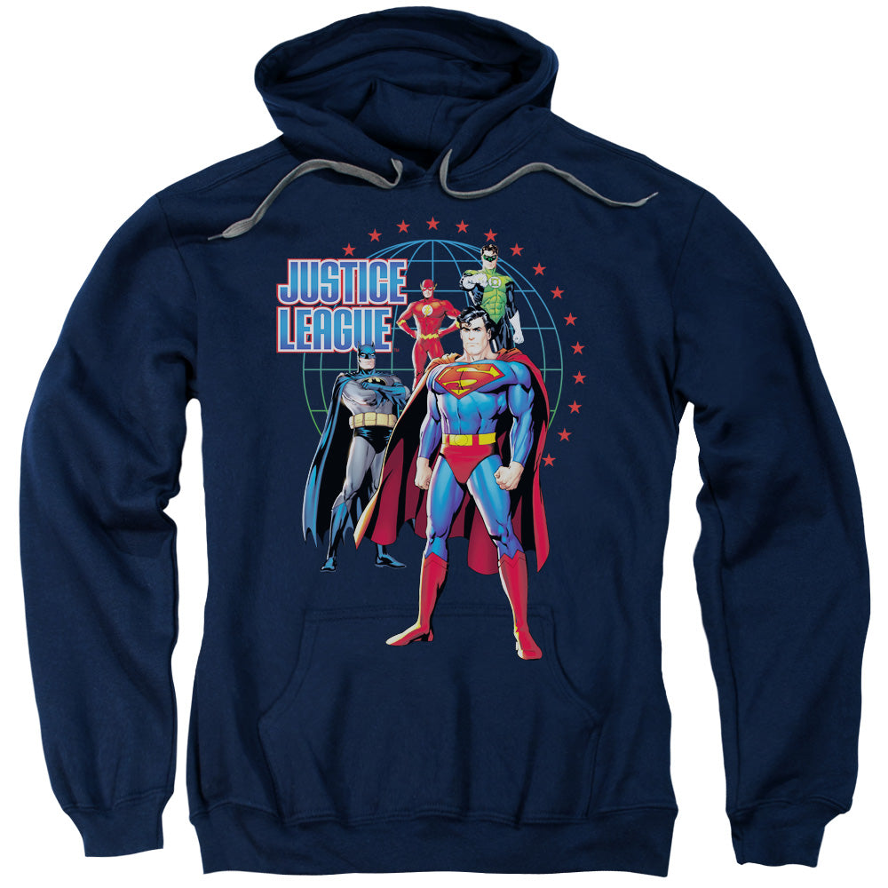 Justice League Protectors Mens Hoodie Navy Blue
