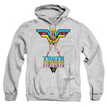 Load image into Gallery viewer, Wonder Woman Truth, Compassion, Strength Mens Hoodie Athletic Heather