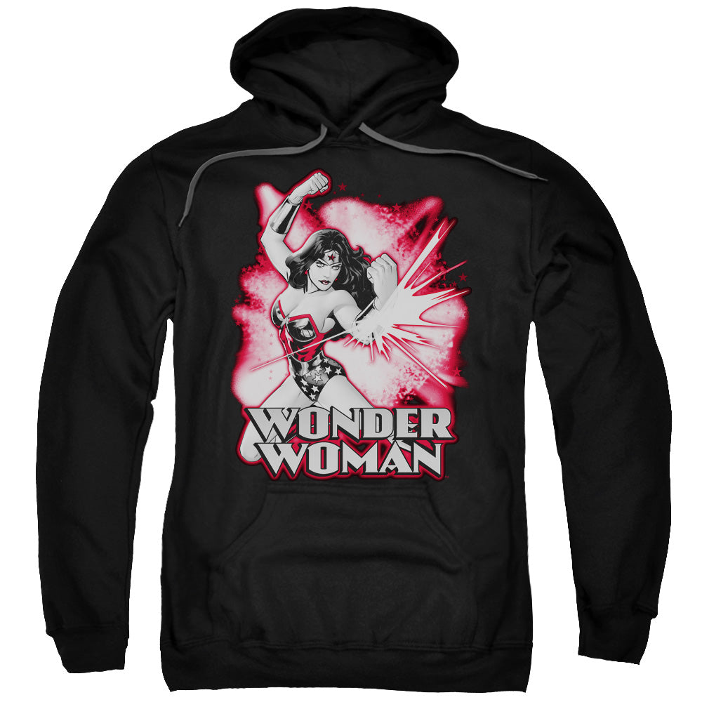 Justice League Wonder Woman Red & Gray Mens Hoodie Black