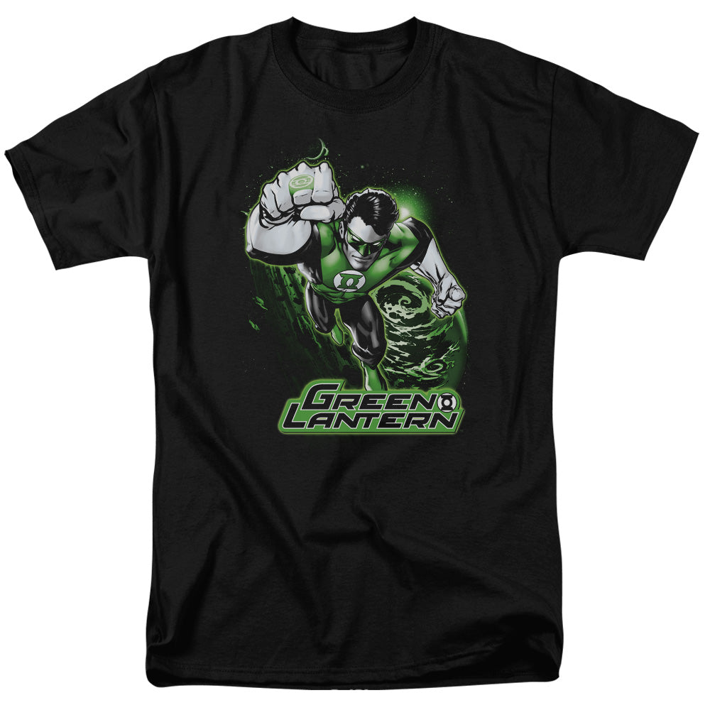 Justice League Of America Green Lantern Green & Gray Mens T Shirt Black