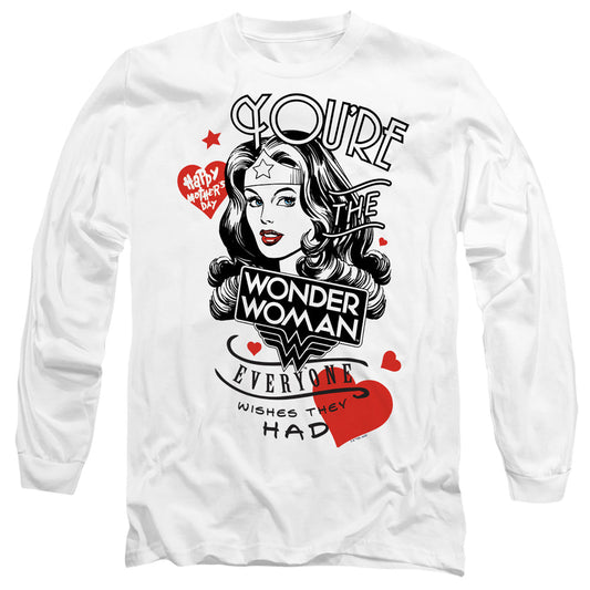 Justice League Core Everyone Wishes Mens Long Sleeve Shirt White Officially Licensed