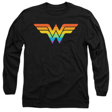 Load image into Gallery viewer, Justice League Wonder Woman Rainbow Mens Long Sleeve Shirt Black Officially Licensed