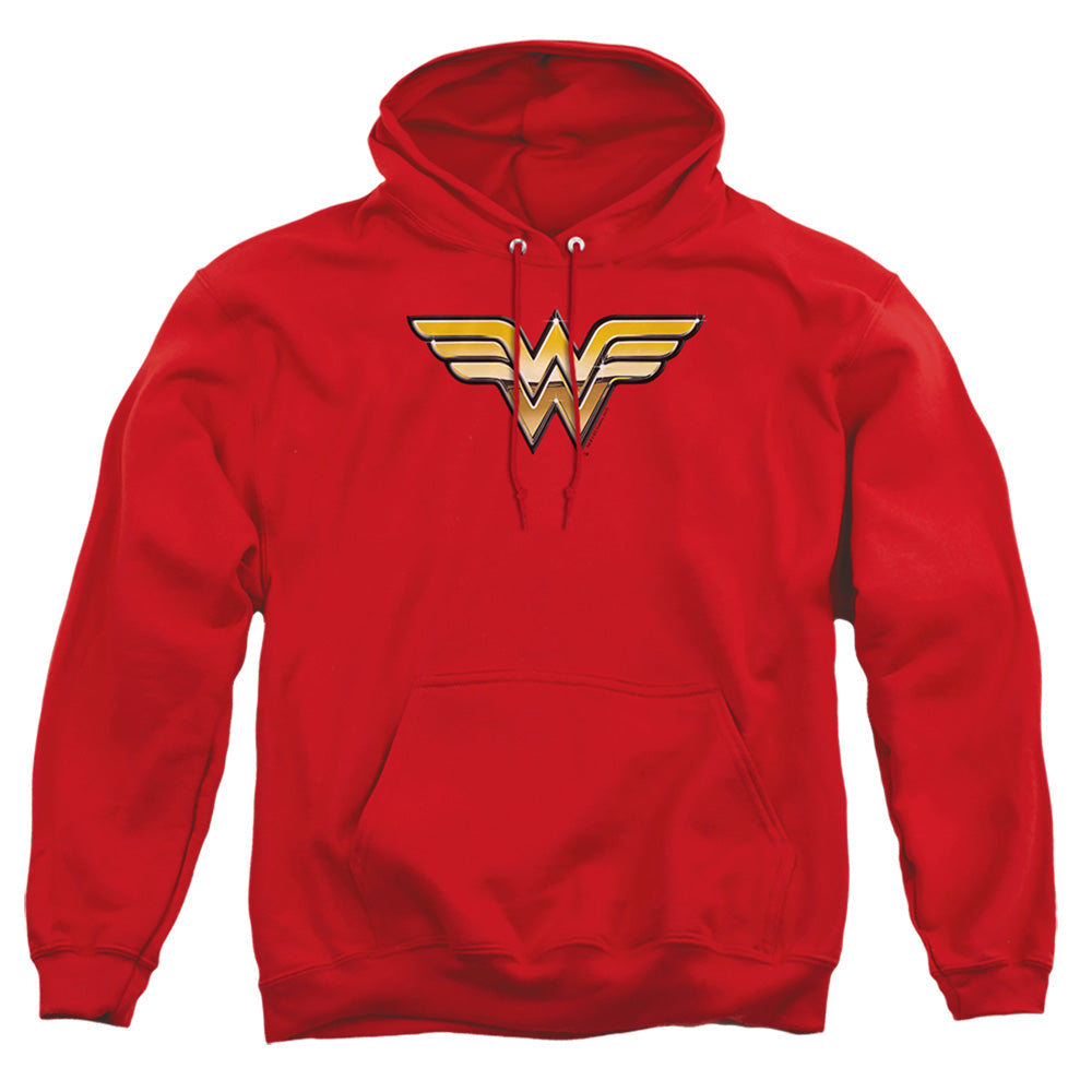 Justice League Of America Golden Mens Hoodie Red
