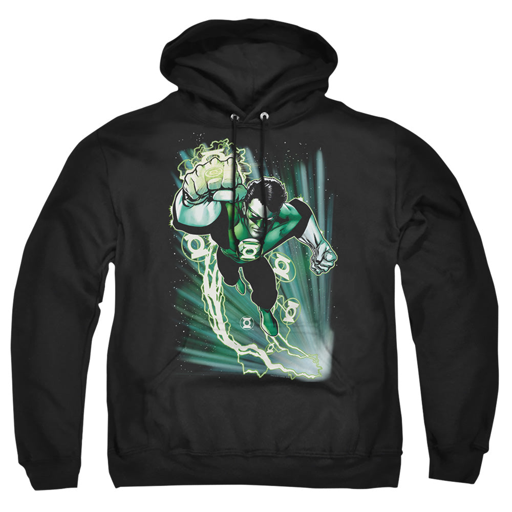 Justice League Of America Emerald Energy Mens Hoodie Black