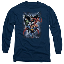 Load image into Gallery viewer, Jla The Coming Storm Mens Long Sleeve Shirt Navy Officially Licensed