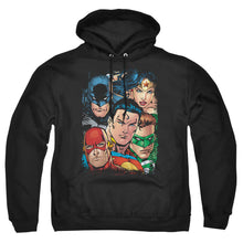 Load image into Gallery viewer, Justice League Of America Up Close And Personal Mens Hoodie Black