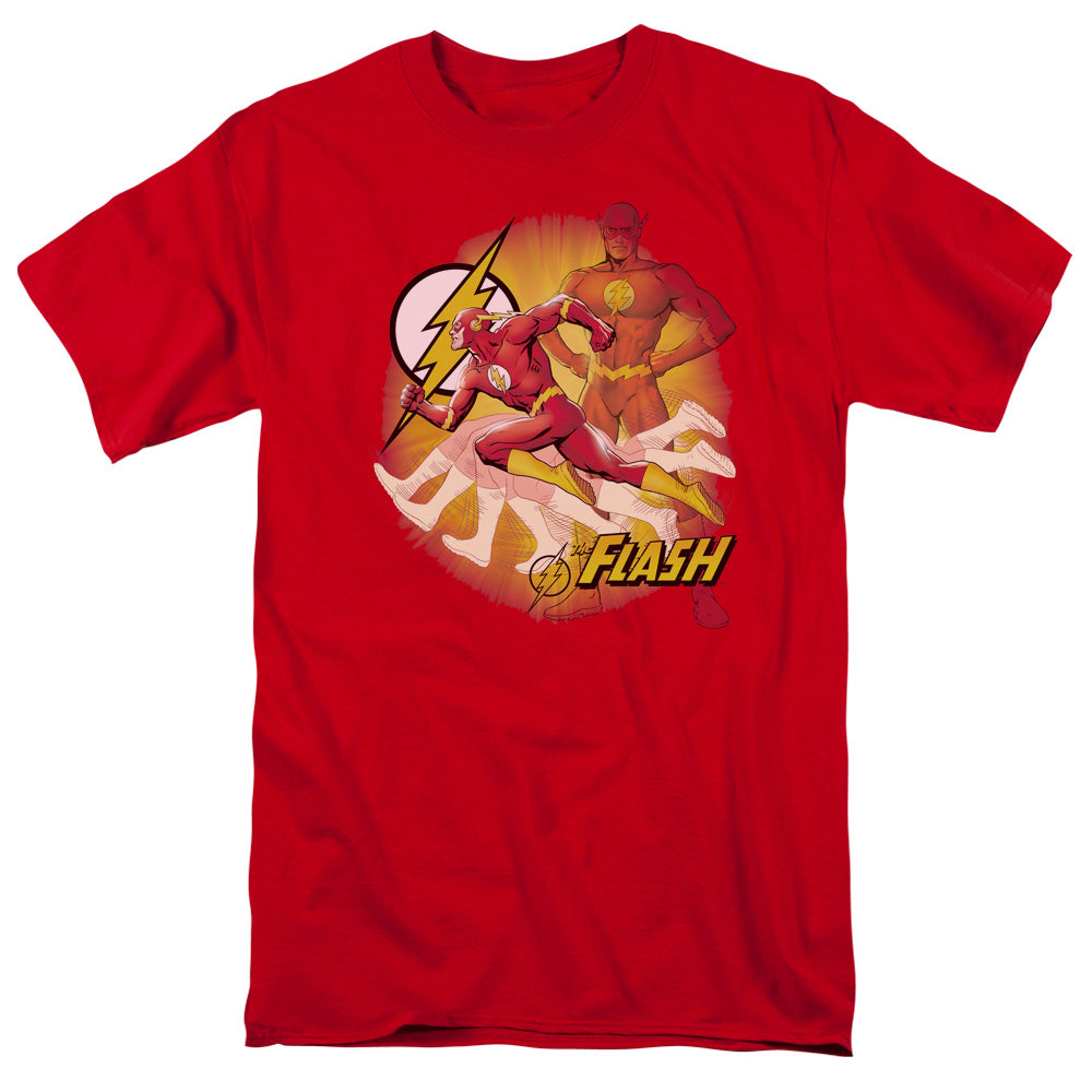 Justice League Of America Lightning Fast Mens T Shirt Red