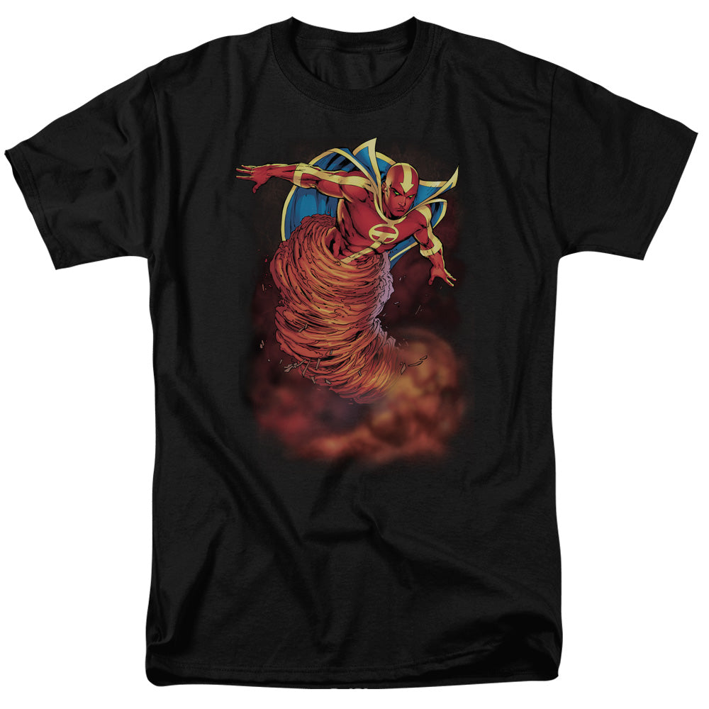 Justice League Of America Tornado Cloud Mens T Shirt Black