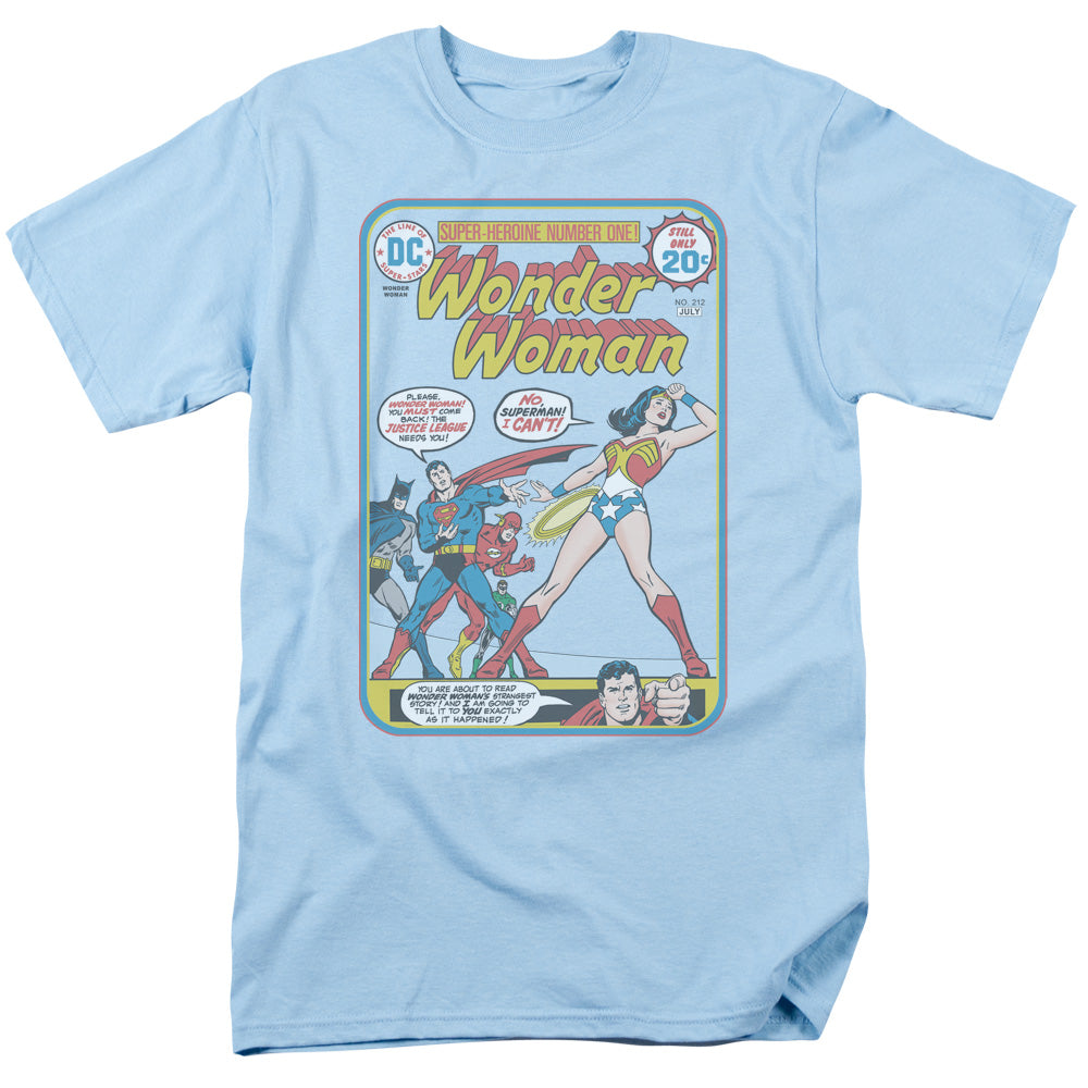 Justice League Of America Ww #212 Cover Mens T Shirt Light Blue