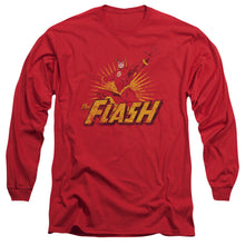 Load image into Gallery viewer, Jla Flash Rough Distress Mens Long Sleeve Shirt Red Officially Licensed