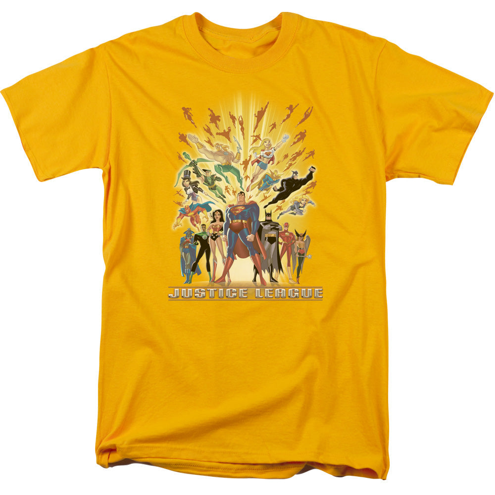 Justice League Of America United Mens T Shirt Gold