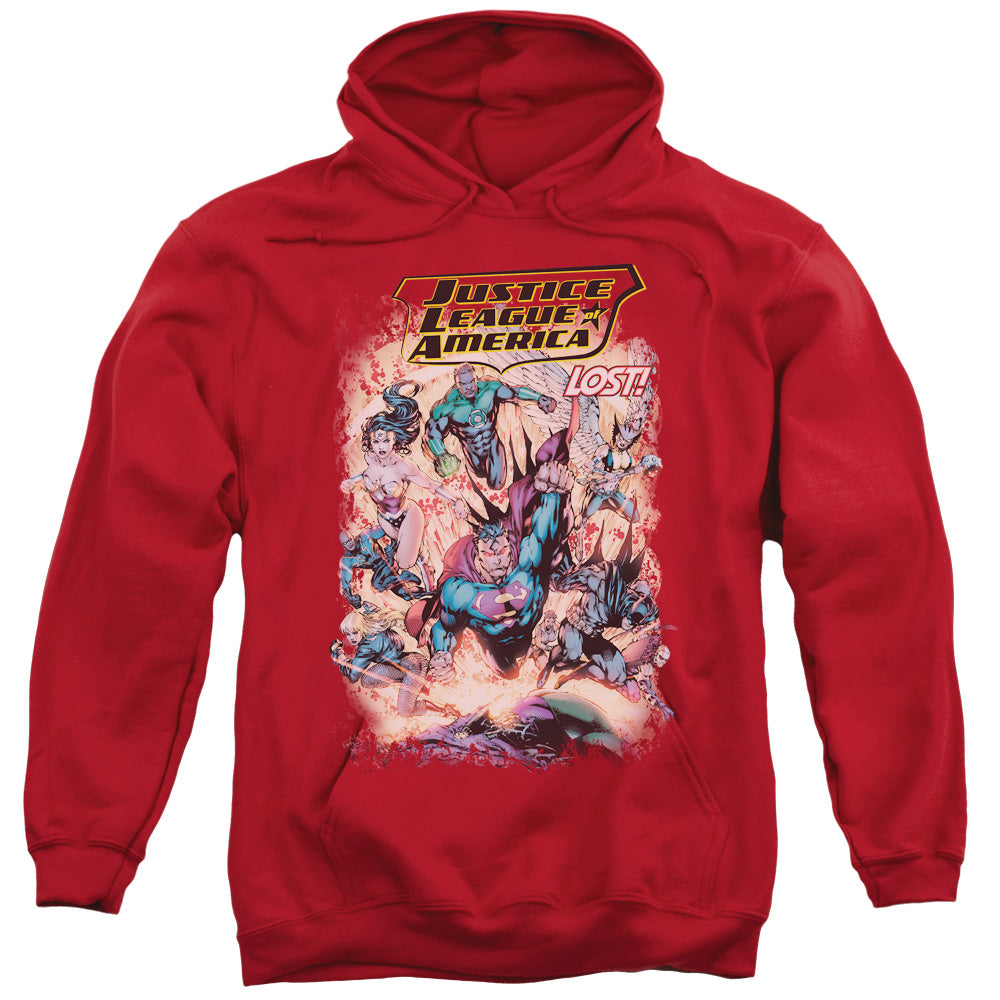 Justice League Lost Mens Hoodie Red