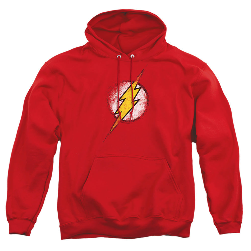 Justice League Of America Destroyed Flash Logo Mens Hoodie Red