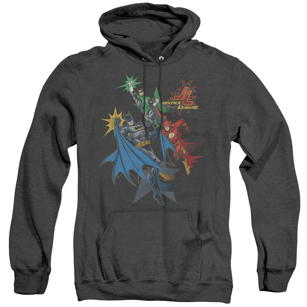 Justice League Action Stars Heather Mens Hoodie Black
