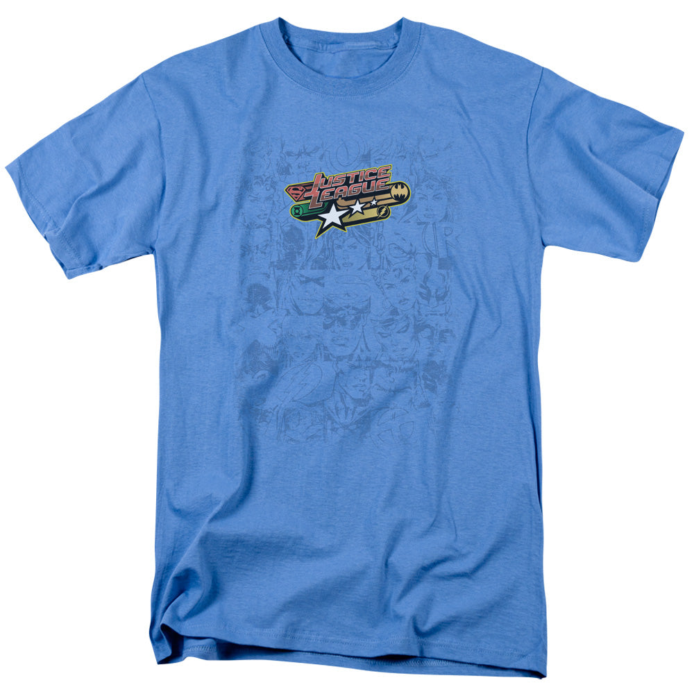 Justice League Of America On Call Mens T Shirt Carolina Blue