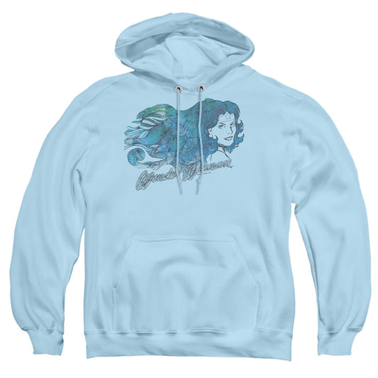 Justice League Of America Watercolor Hair Mens Hoodie Light Blue