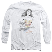 Load image into Gallery viewer, Dco Justice League Of America Wonder Squiggles Mens Long Sleeve Shirt White Officially Licensed