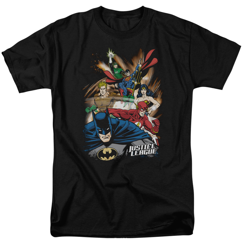 Justice League Of America Starburst Mens T Shirt Black