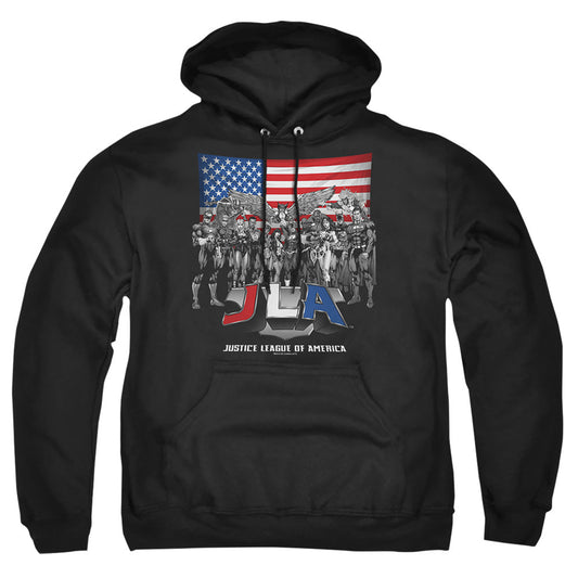 Justice League Of America All American League Mens Hoodie Black