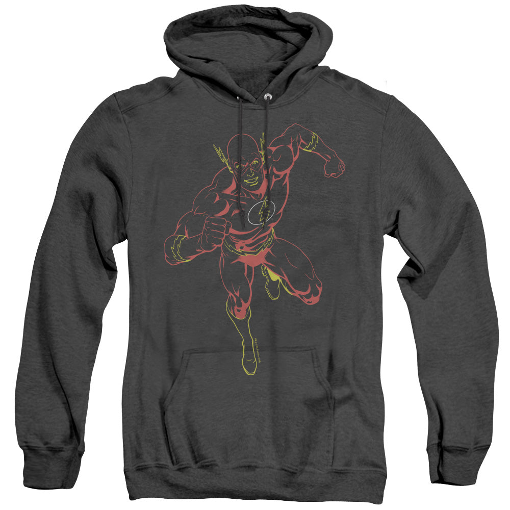 Justice League Of America Neon Flash Heather Mens Hoodie Black