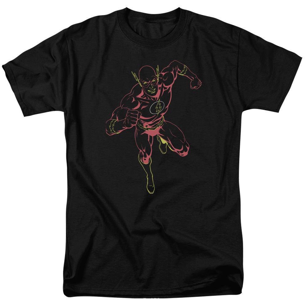 Justice League Of America Neon Flash Mens T Shirt Black