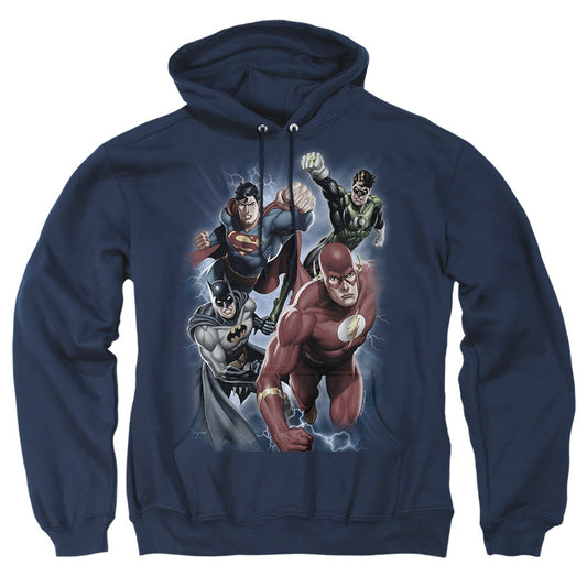 Justice League Of America Storm Chasers Mens Hoodie Navy