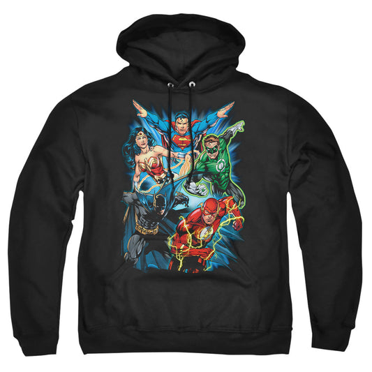 Justice League Of America Jl Assemble Mens Hoodie Black