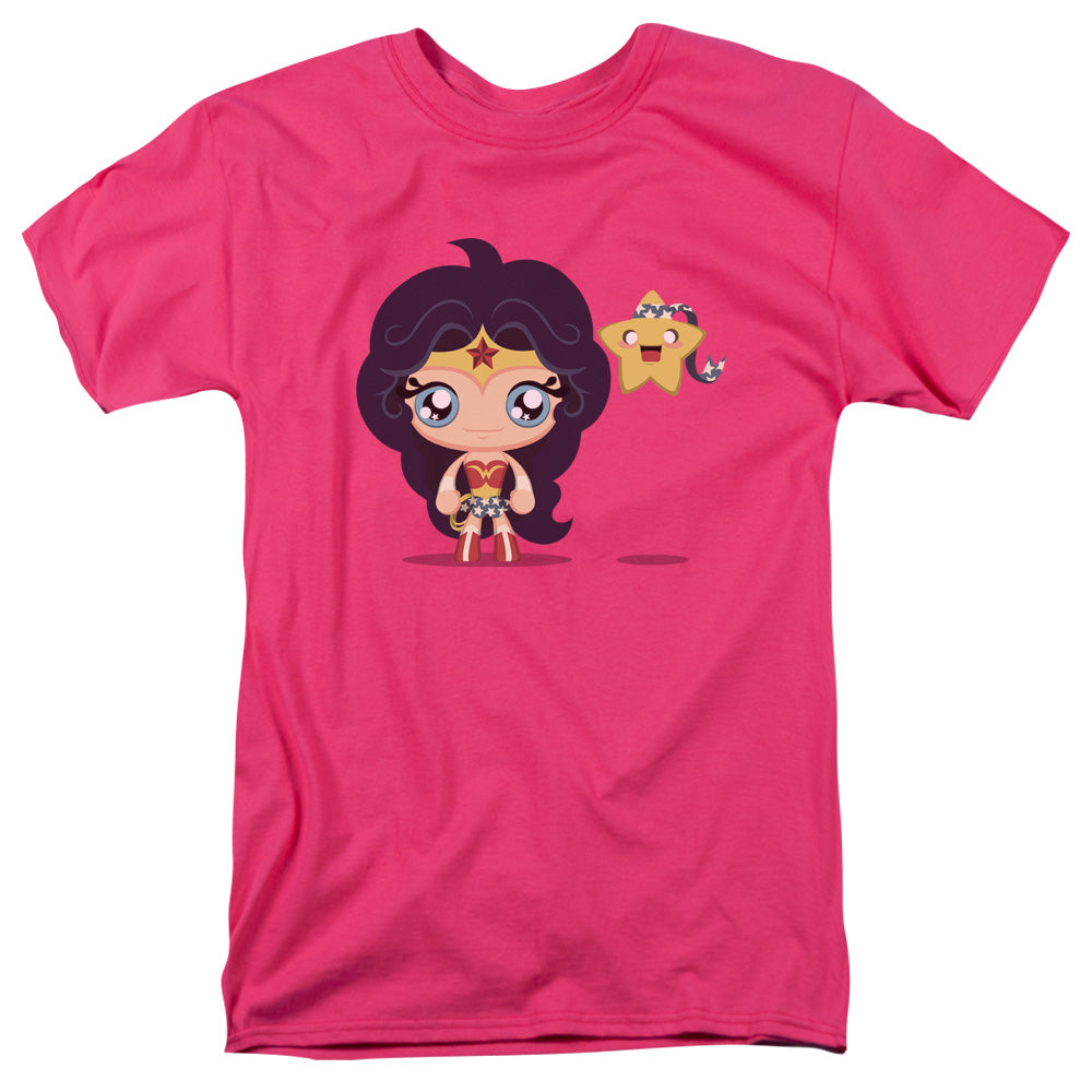 Justice League Cute Wonder Woman Mens T Shirt Hot Pink