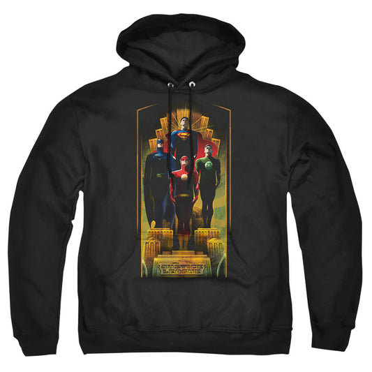 Justice League Of America Deco Mens Hoodie Black
