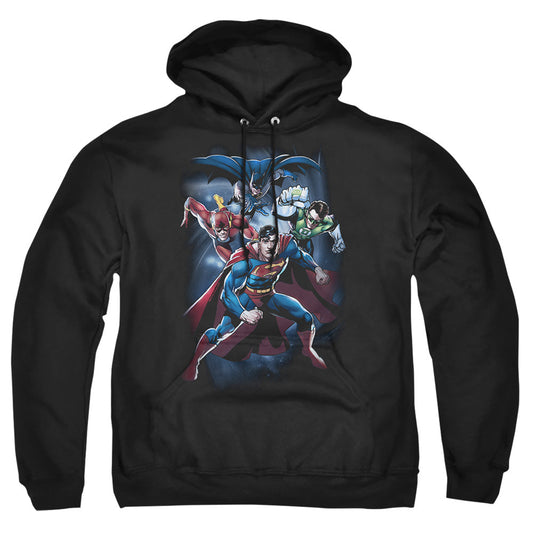 Justice League Of America Cosmic Crew Mens Hoodie Black