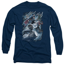 Load image into Gallery viewer, Jla Ride The Lightening Mens Long Sleeve Shirt Navy Officially Licensed