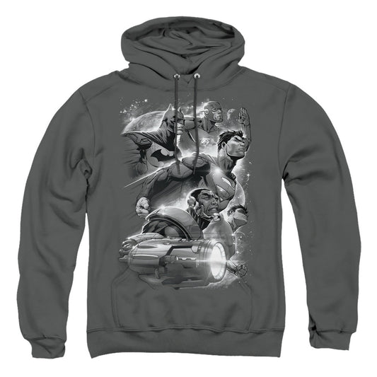 Justice League Of America Atmospheric Mens Hoodie Charcoal