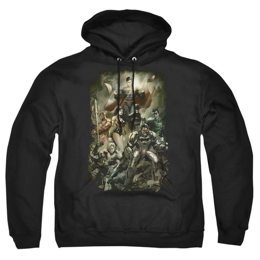 Justice League Of America Aftermath Mens Hoodie Black