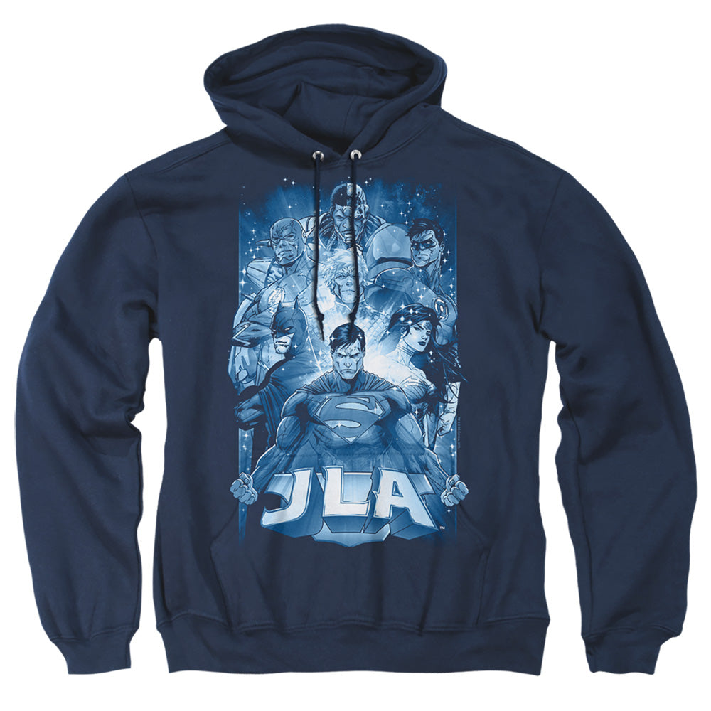 Justice League Of America Burst Mens Hoodie Navy
