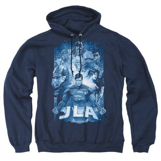 Justice League Of America Burst Mens Hoodie Navy