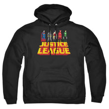 Load image into Gallery viewer, Justice League Of America Standing Above Mens Hoodie Black