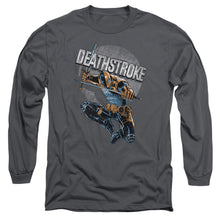 Load image into Gallery viewer, Jla Deathstroke Retro Mens Long Sleeve Shirt Charcoal Officially Licensed