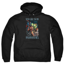 Load image into Gallery viewer, Justice League Of America Strength In Number Mens Hoodie Black