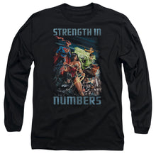 Load image into Gallery viewer, Jla Strength In Number Mens Long Sleeve Shirt Black Officially Licensed