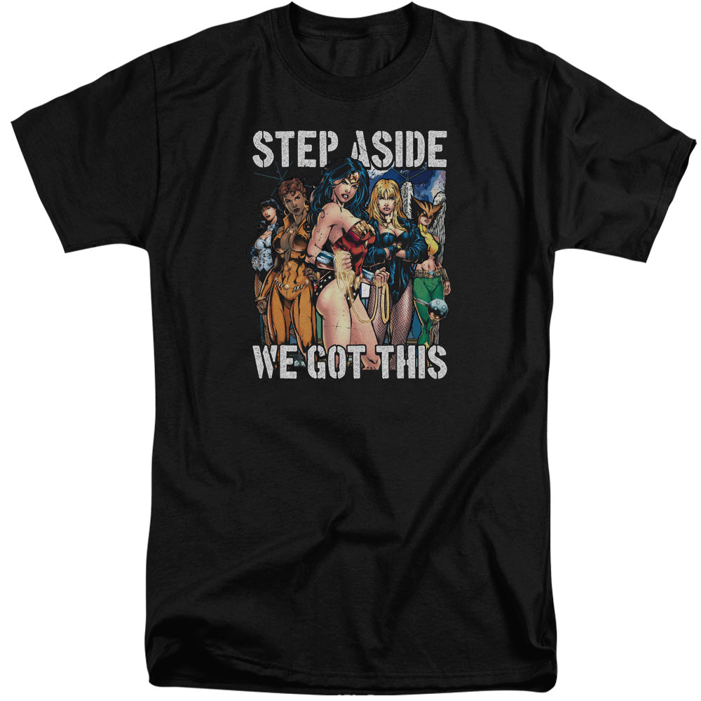 Justice League Heroines Mens Tall T Shirt Black