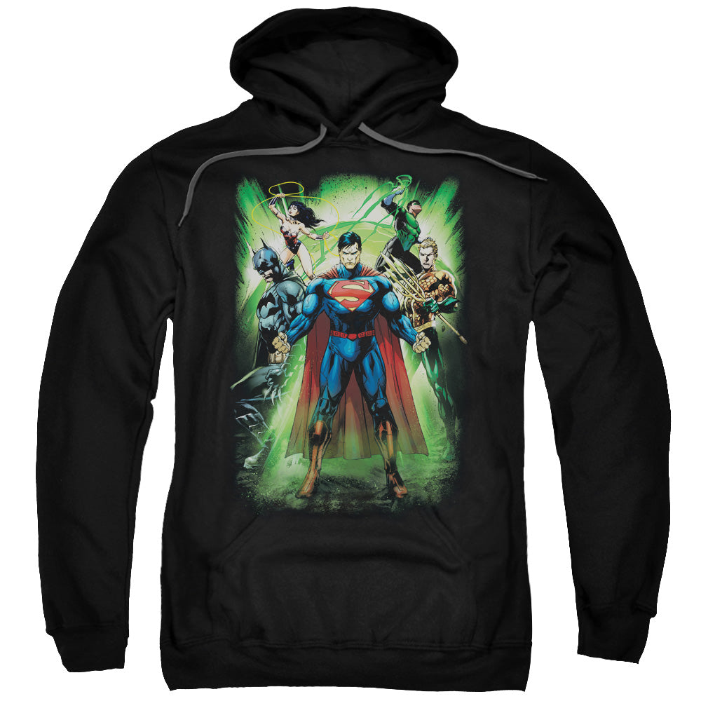 Justice League Power Burst Mens Hoodie Black
