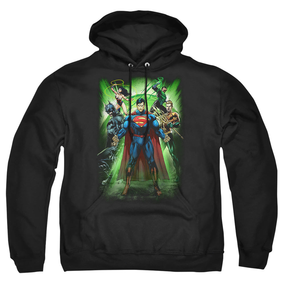 Justice League Of America Power Burst Mens Hoodie Black