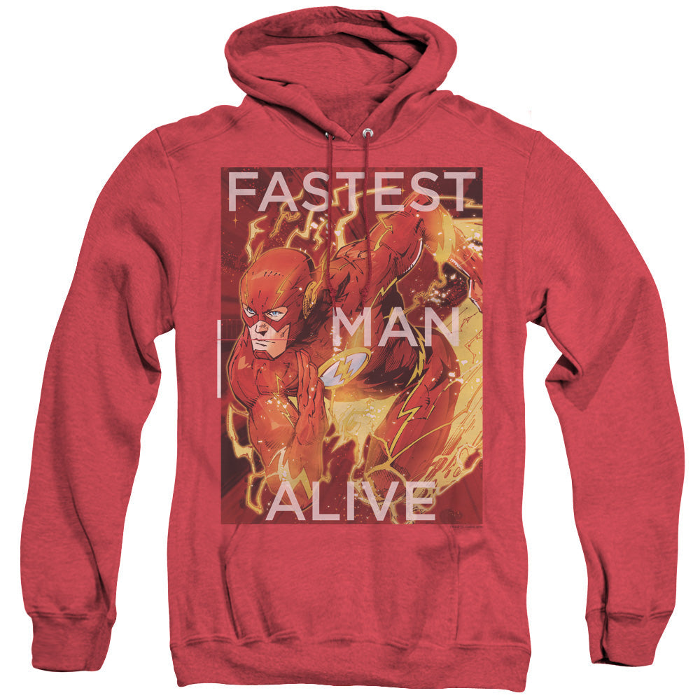 Justice League Fastest Man Alive Heather Mens Hoodie Red