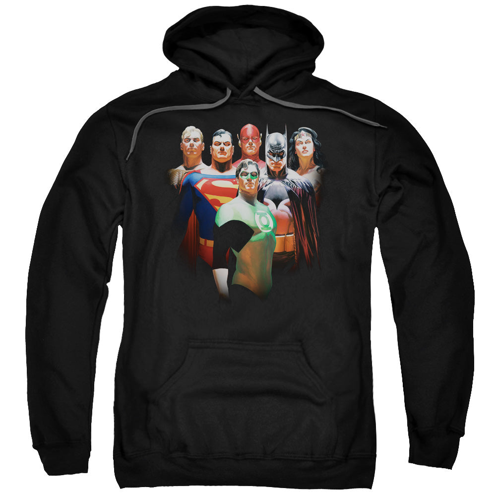 Justice League Roll Call Mens Hoodie Black