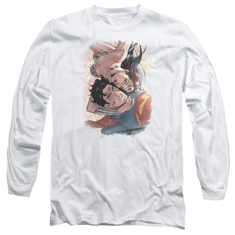 Justice League Love Birds Mens Long Sleeve Shirt White